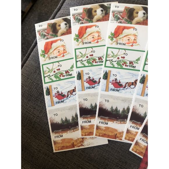 100+ Vintage Christmas Gift Tags vintage mixed lot Sheets Unused New B - Picture 2 of 5